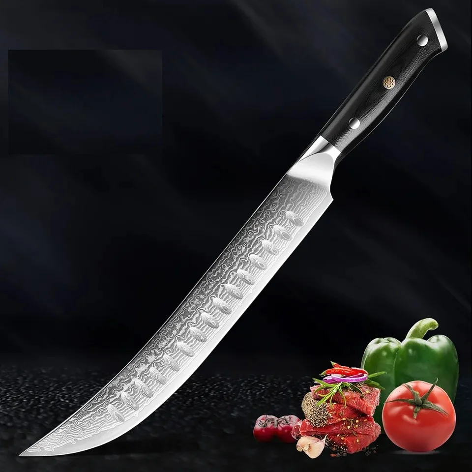 Damaškový kuchynský nôž Fuču-Slicing/Čierna