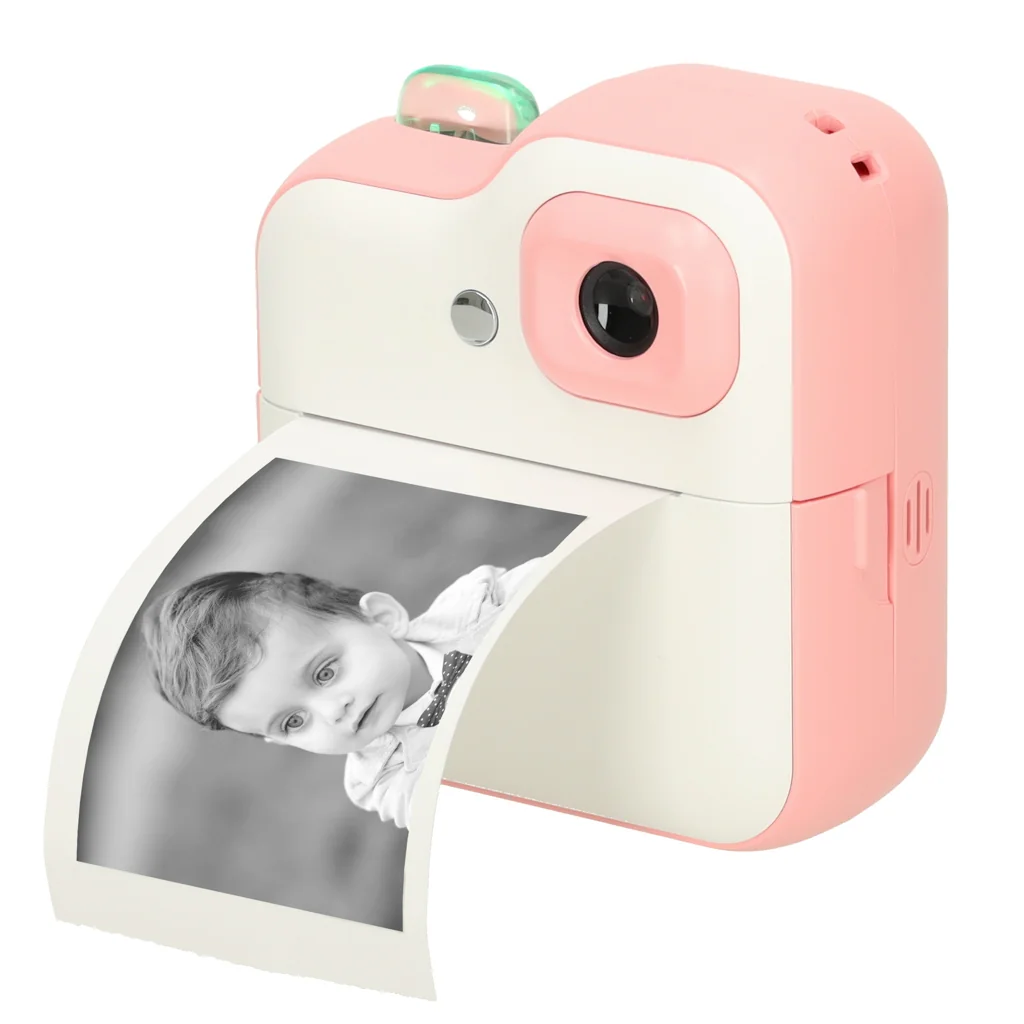 Detský fotoaparát s tlačiarňou s kartou 32 GB, ružový 
