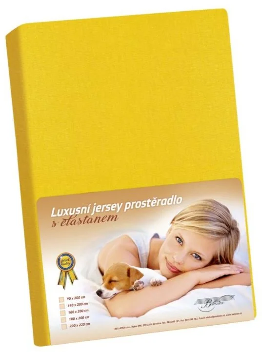 Jersey s elastanom prestieradlo 120x200 305 žltá KL7 1×1 ks, posteľná plachta