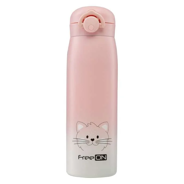 Termofľaša 480ml FreeeON - ružová mačička
