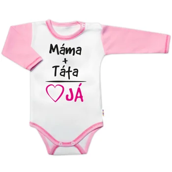Body dlhý rukáv s vtipným textom, Máma+Táta, veľ. 80, holka