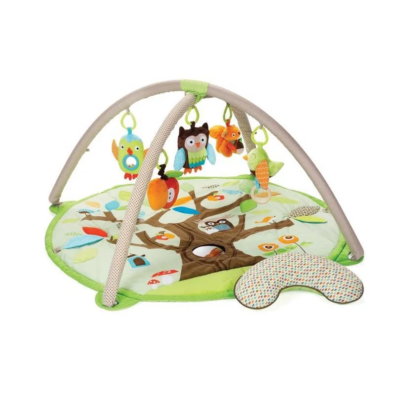 Deka na hranie 5 hračiek, vankúšik Treetop Friends green-brown 0m+