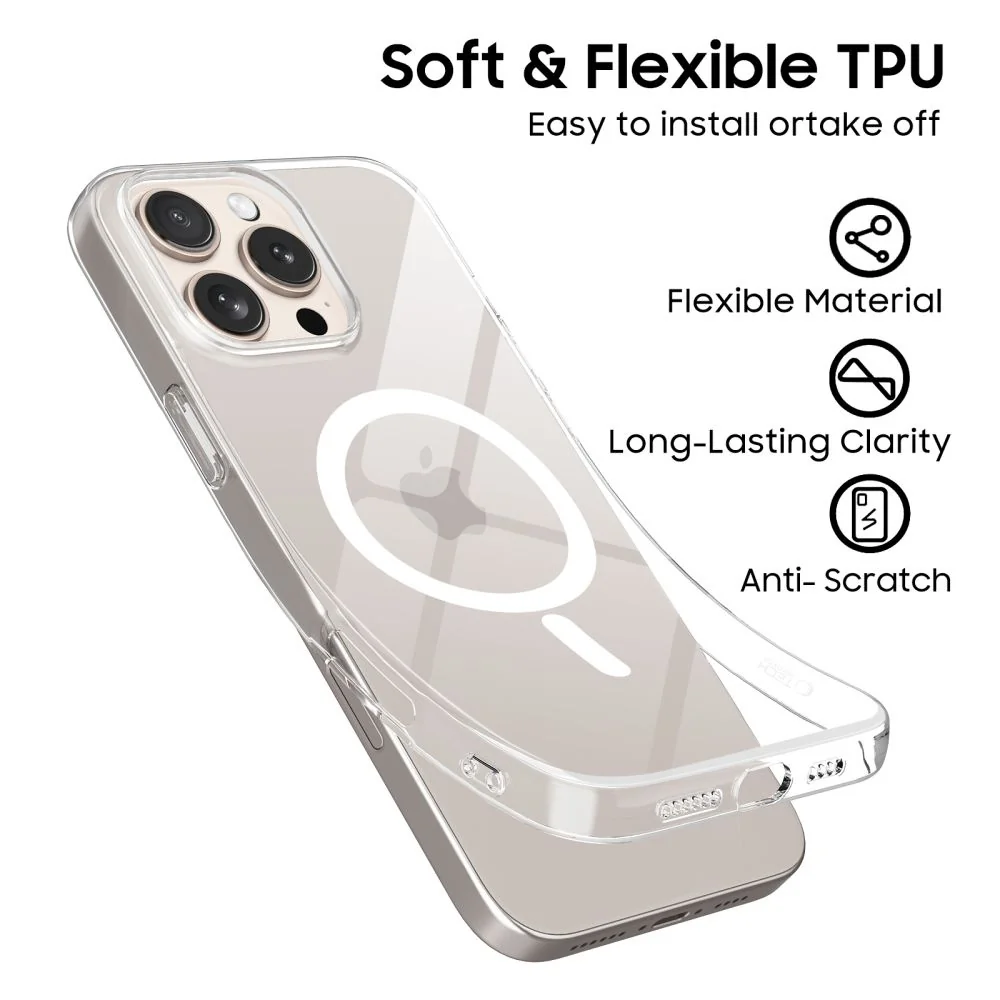 Tech-Protect FlexAir MagSafe kryt na iPhone 16 Pro Max, priesvitný