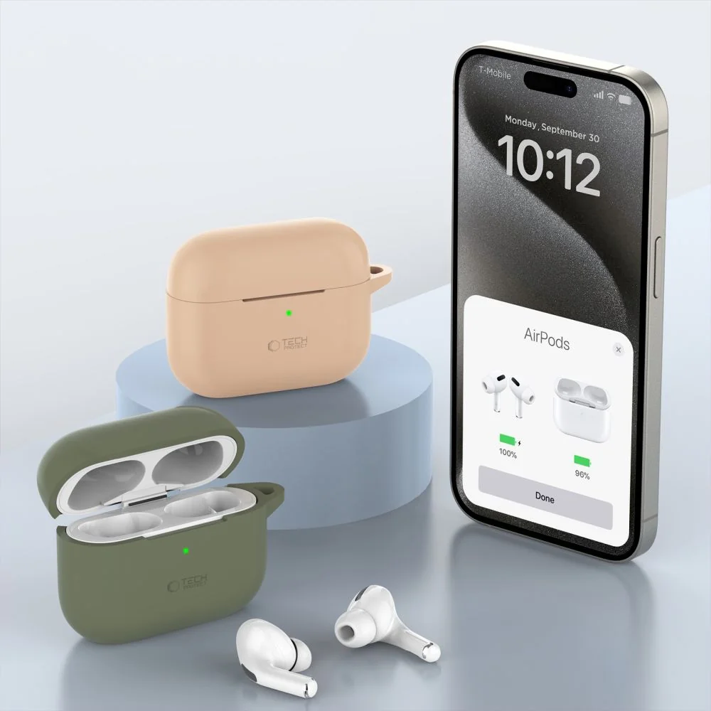 Tech-Protect Silicone Hook puzdro na Apple AirPods Pro 1 / 2, čierne