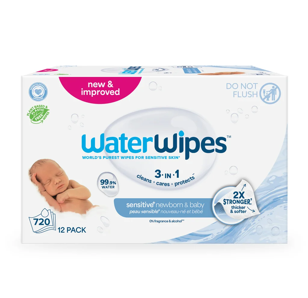 12X WATERWIPES Obrúsky vlhčené Newborn&Baby 3in1 12×60 ks, vlhčené obrúsky