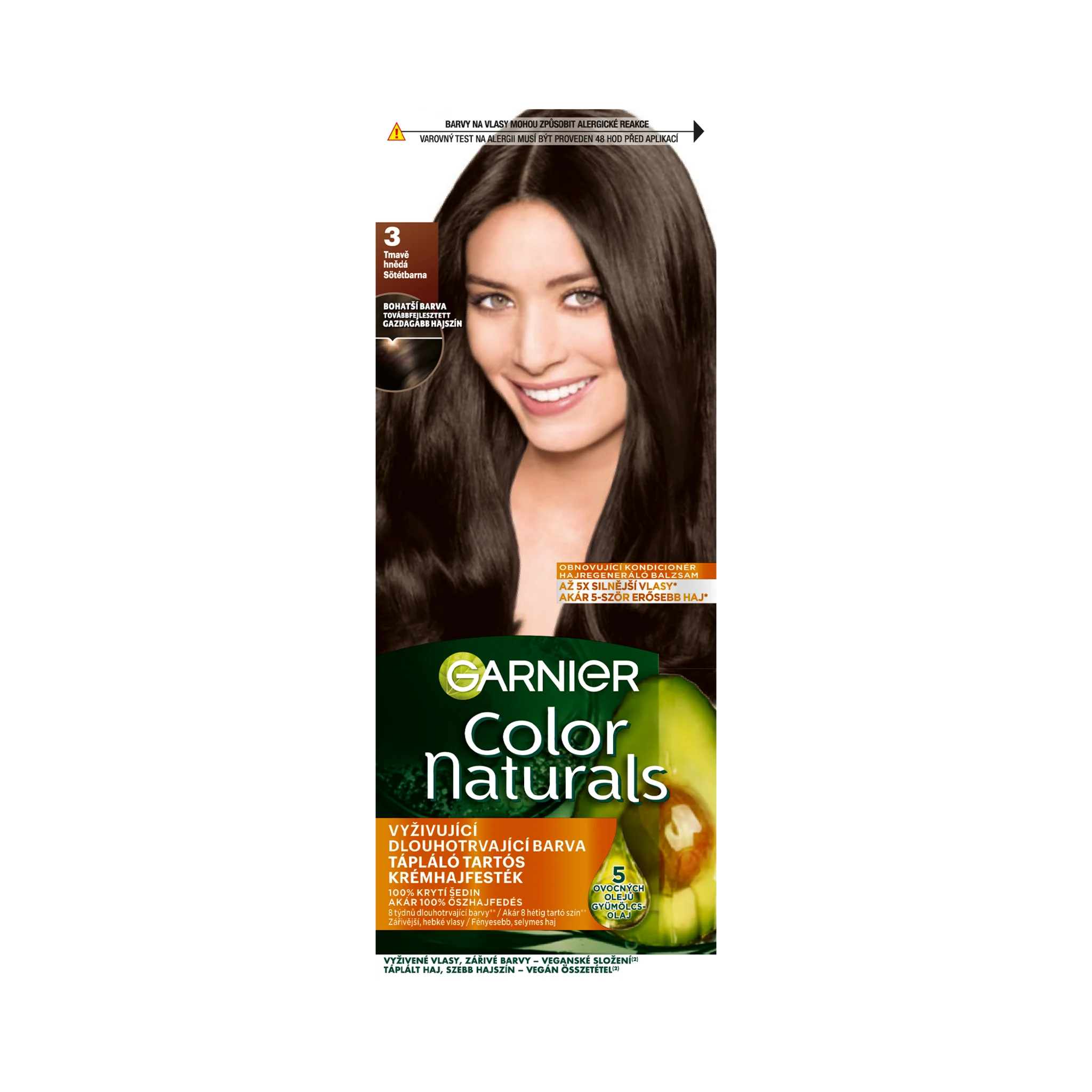 GARNIER Color [[ NATURALS ]] CN 3.0 - tmavohnedá 1×1 kus, farba na vlasy