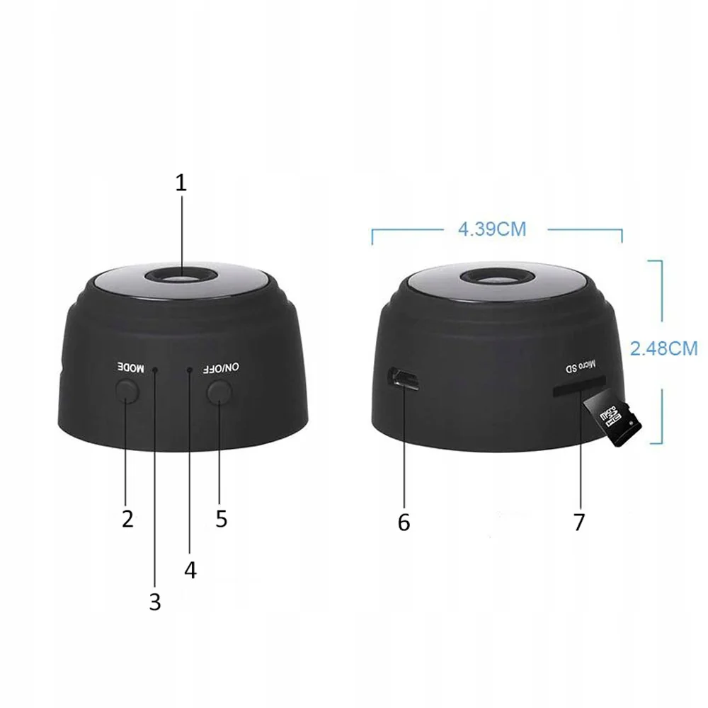 MG SD21 vnútorná kamera s magnetom HD 1080P, čierna