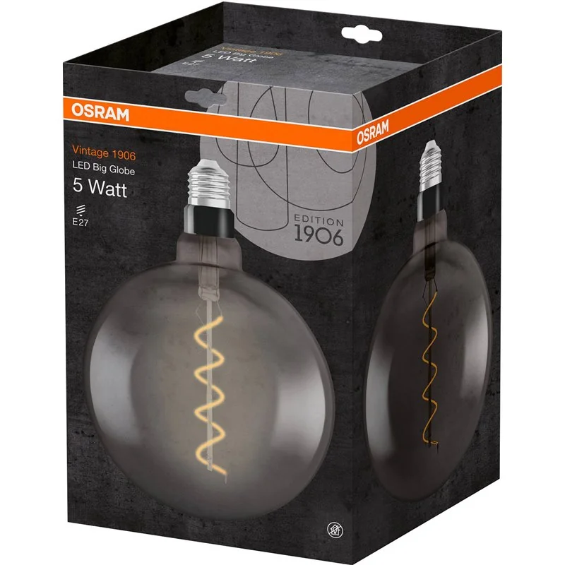 Žiarovka OSRAM LED 1906 E27 5W/818 GLOBE FILAMENT GLOBE 12 BLACK