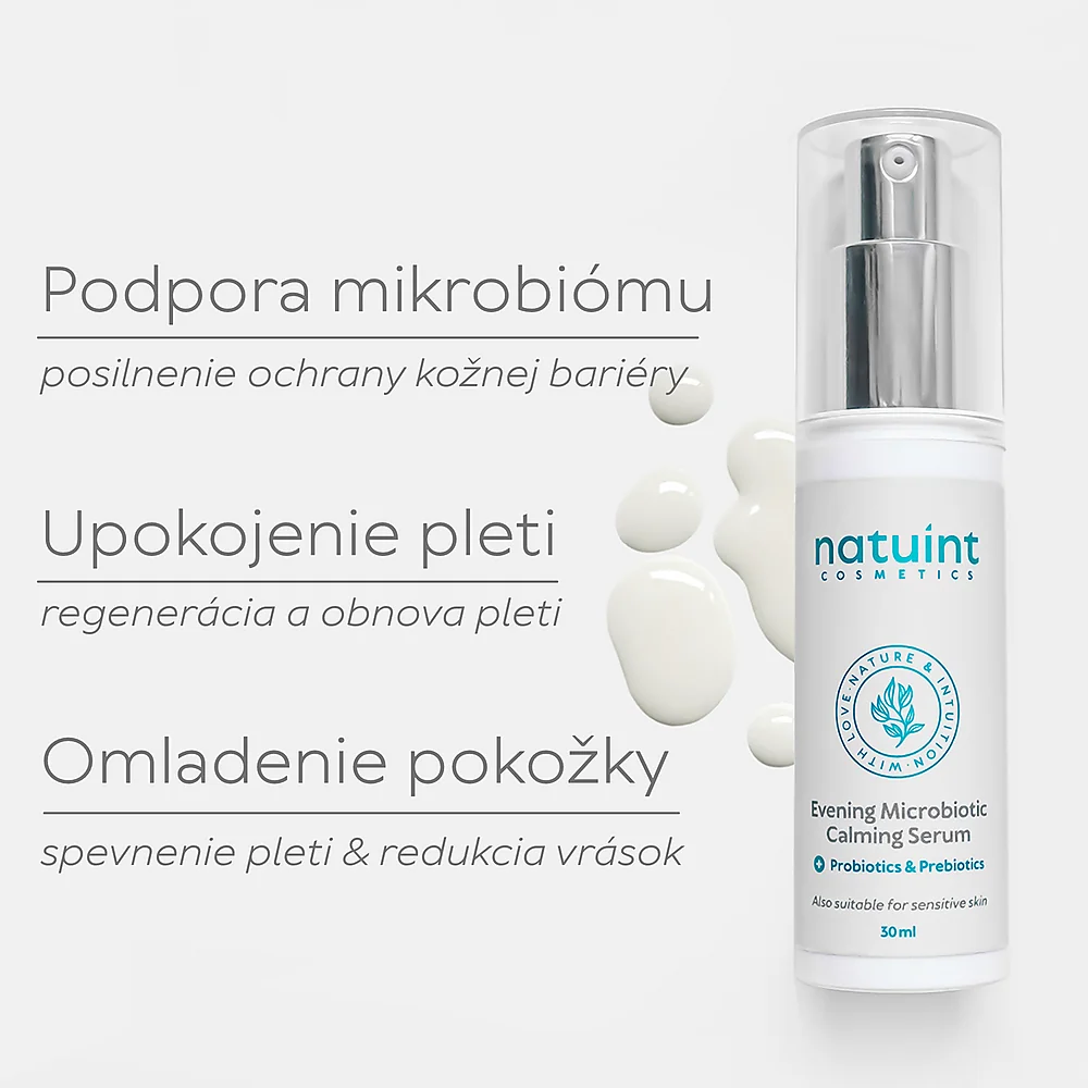 Natuint cosmetics - Nočné mikrobiotické sérum Upokojujúce Evening Microbiotic Calming Serum