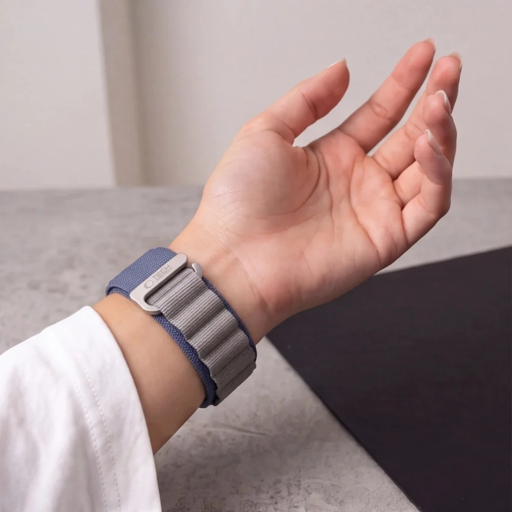 Tech-Protect Nylon Pro remienok na Apple Watch 44/45/46/49mm, navy / grey