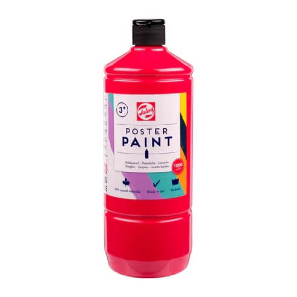 Plagátová farba školská 100ml červená 332-Talens