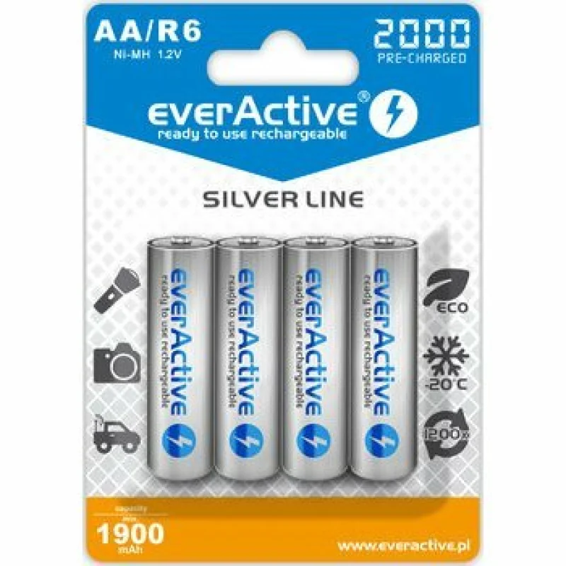 everActive - SILVER LINE R6/AA nabíjacie batérie Ni-MH 2000 mAh, 4 ks