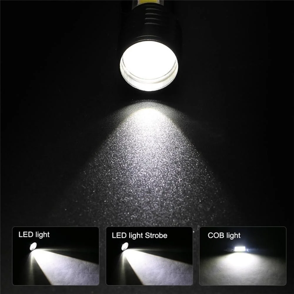 Mini LED baterka s USB nabíjaním - Čierna