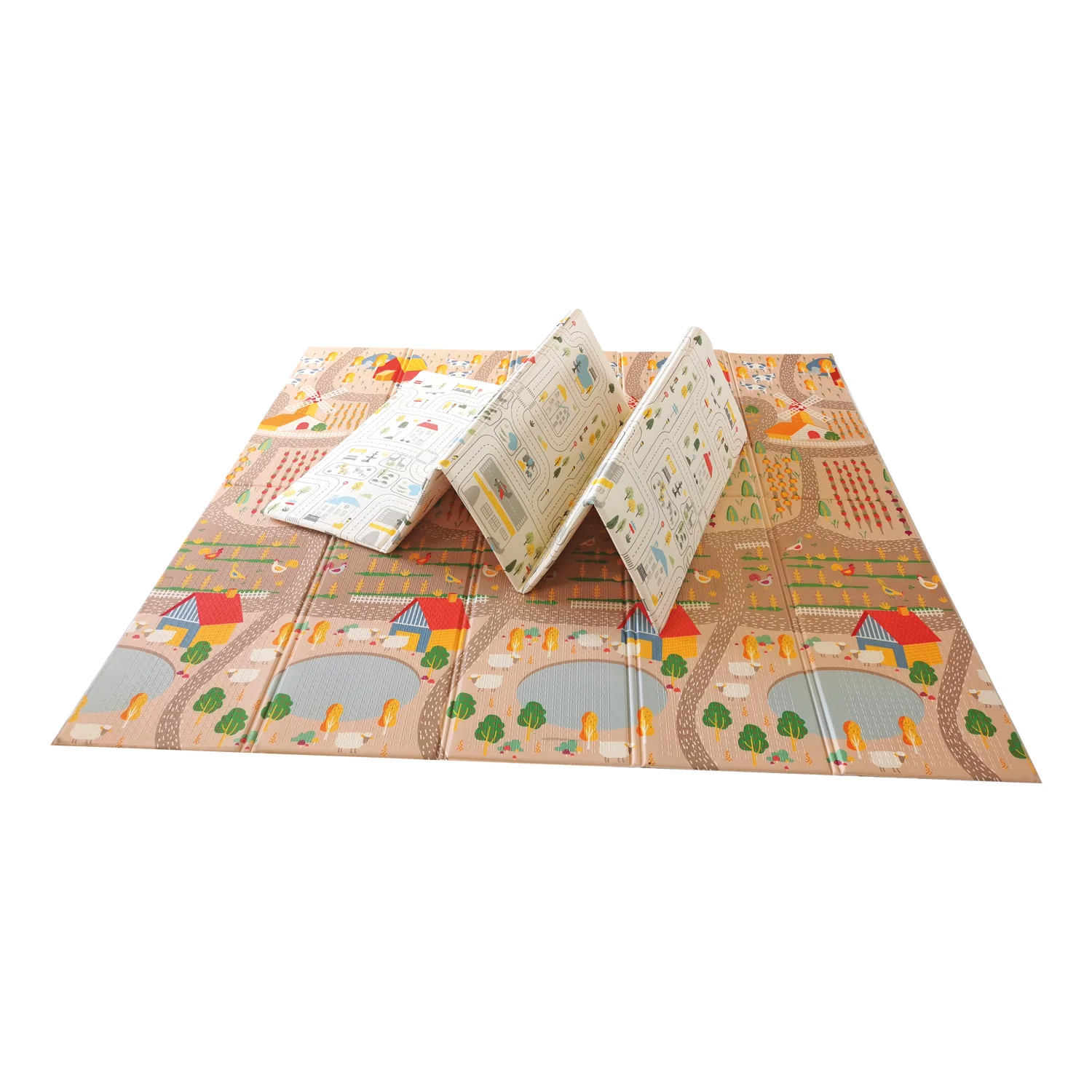 Asalvo skladacia hracia podložka Play Mat XXL 200 x 180 cm Farm-City