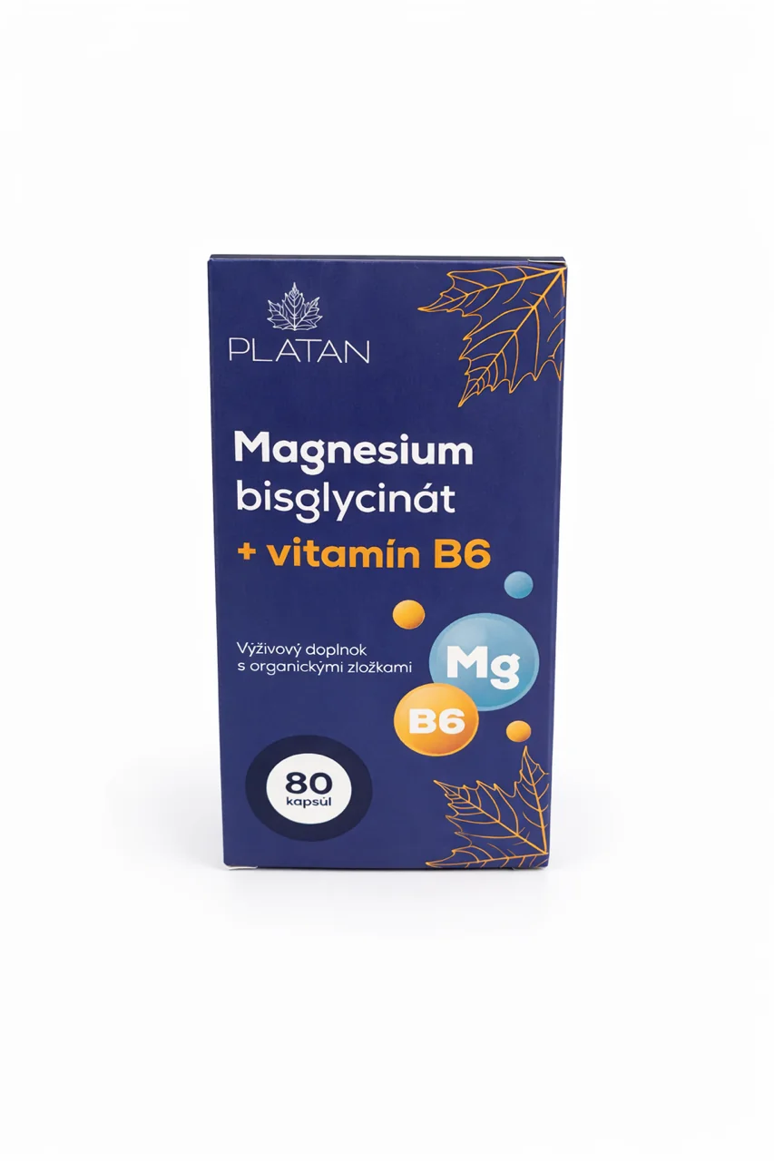 PLATAN Magnesium bisglycinát + vitamín B6 s organickými zložkami 80 kapsúl