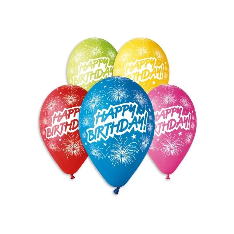 Gemar Balóny Happy Birthday farebné 30cm 50ks