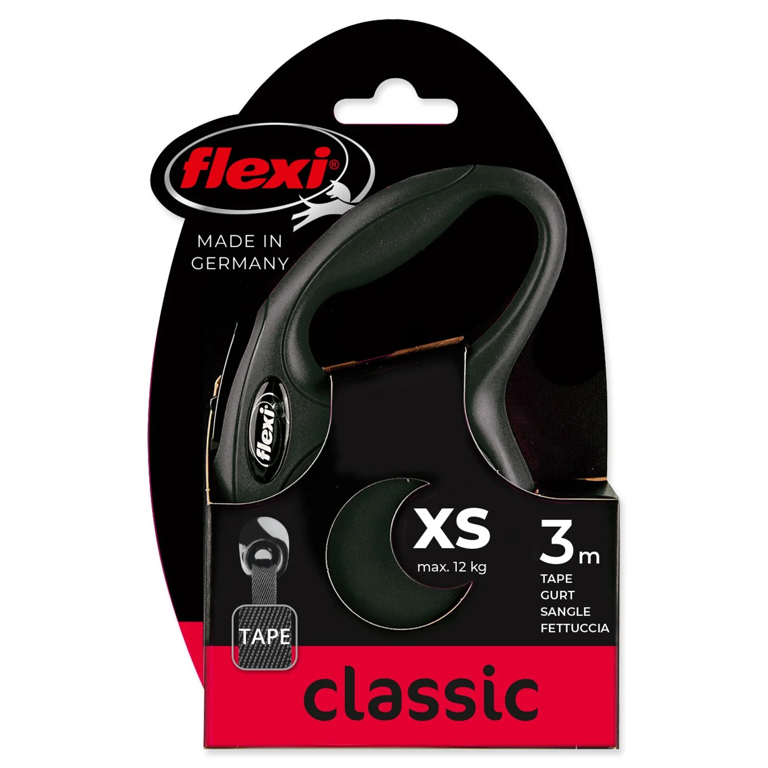 flexi New Classic popruh XS 3m do 12kg čierne