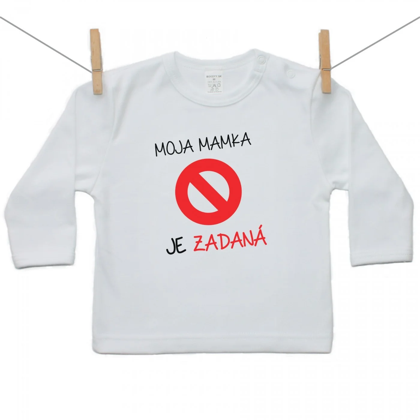 Boodyy Tričko s dlhým rukávom Moja mamka je zadaná Veľkosť: 98