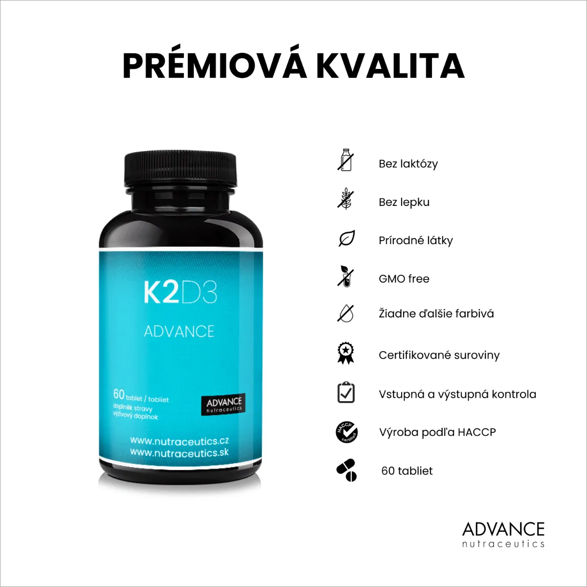 K2D3 ADVANCE 60 cps. – unikátny vitamín 1×60 tbl, výživový doplnok