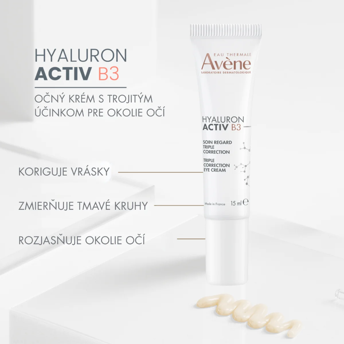 Avène Hyaluron Activ B3 Očný krém s trojitým účinkom 15 ml