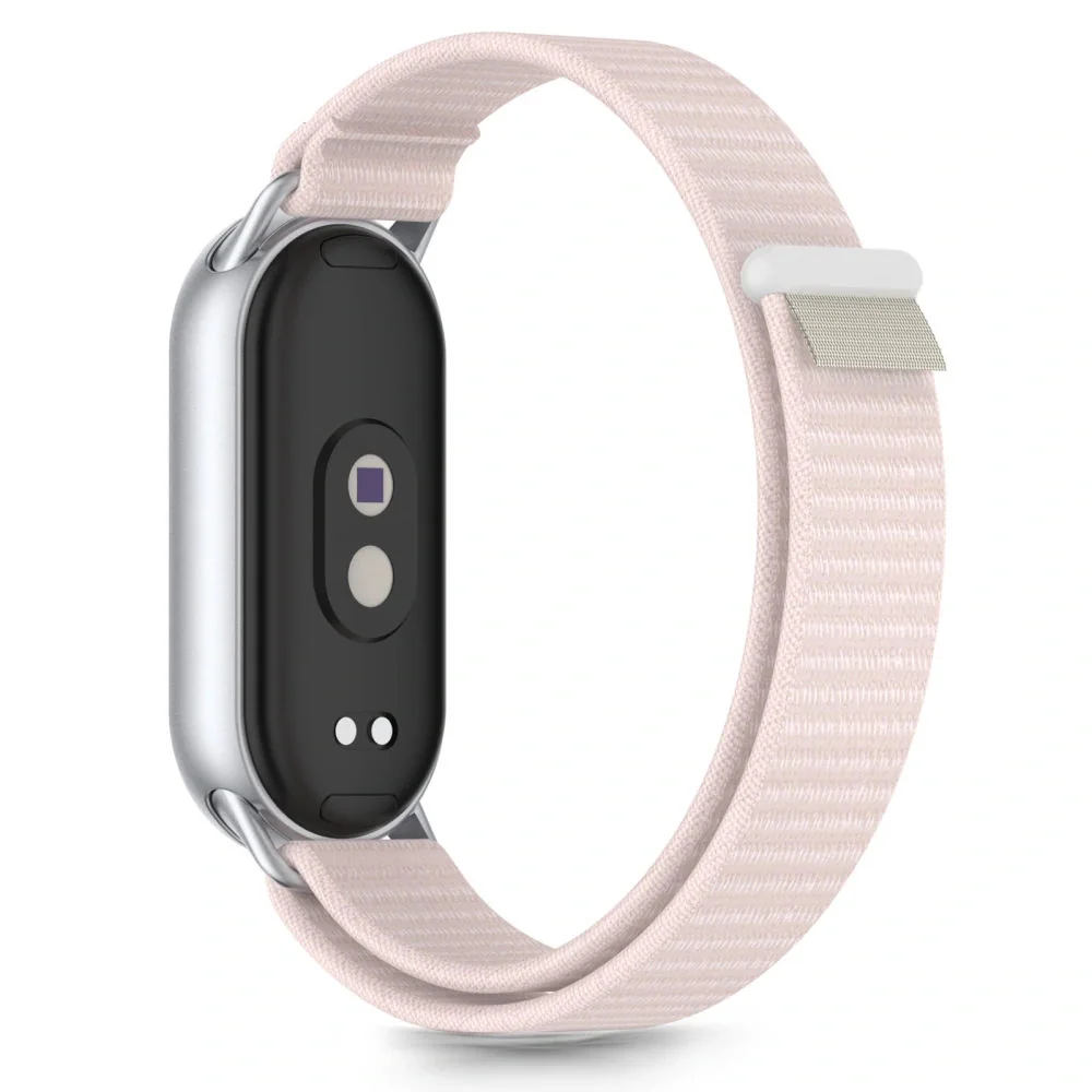 Tech-Protect Nylon Stripe remienok na Xiaomi Smart Band 8 / 9 / 10, pink/grey nk/grey