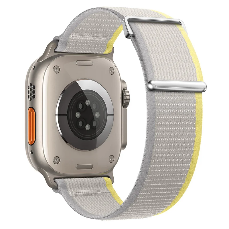 BStrap Velcro Nylon remienok na Apple Watch 42/44/45mm yellow beige