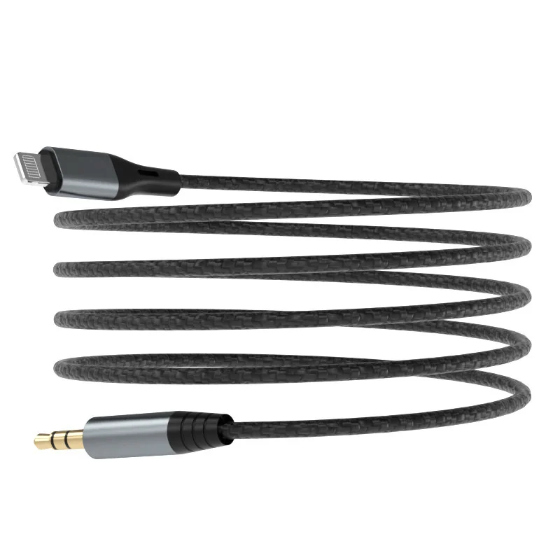 Dudao L11Pro audio kábel Lightning / 3.5mm mini jack, sivý