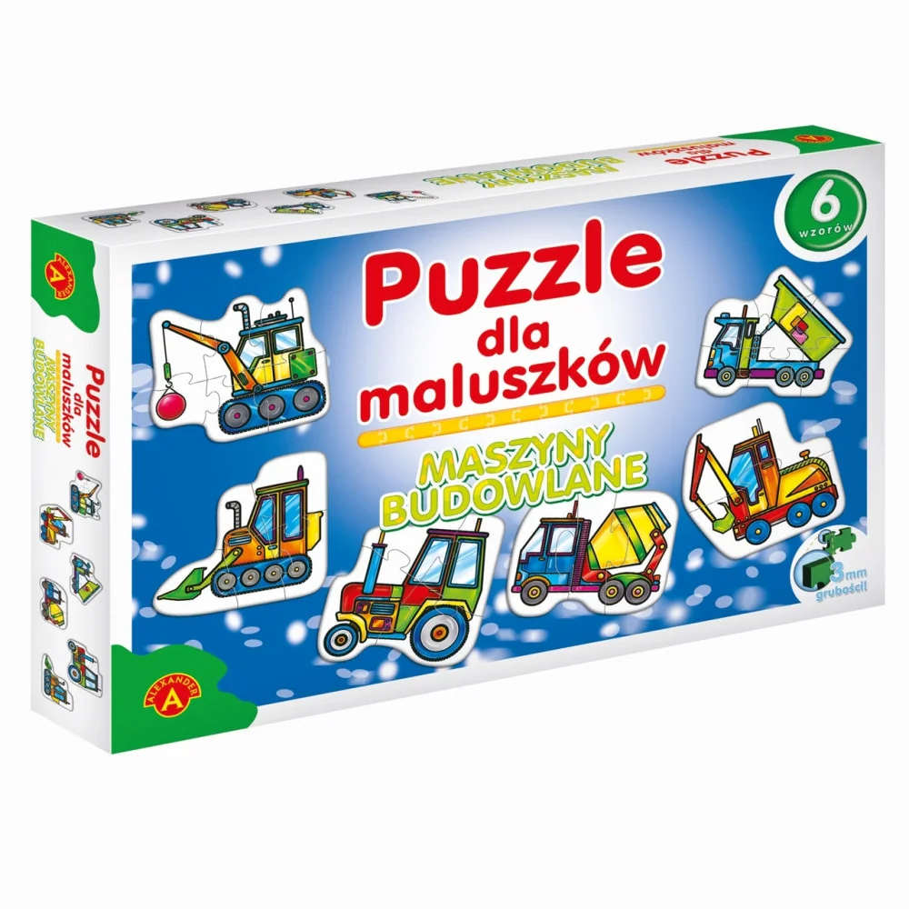 Alexander Baby puzzle Stavebné stroje 6 vzorov 1 (2-7 dielikov)-MOVEO