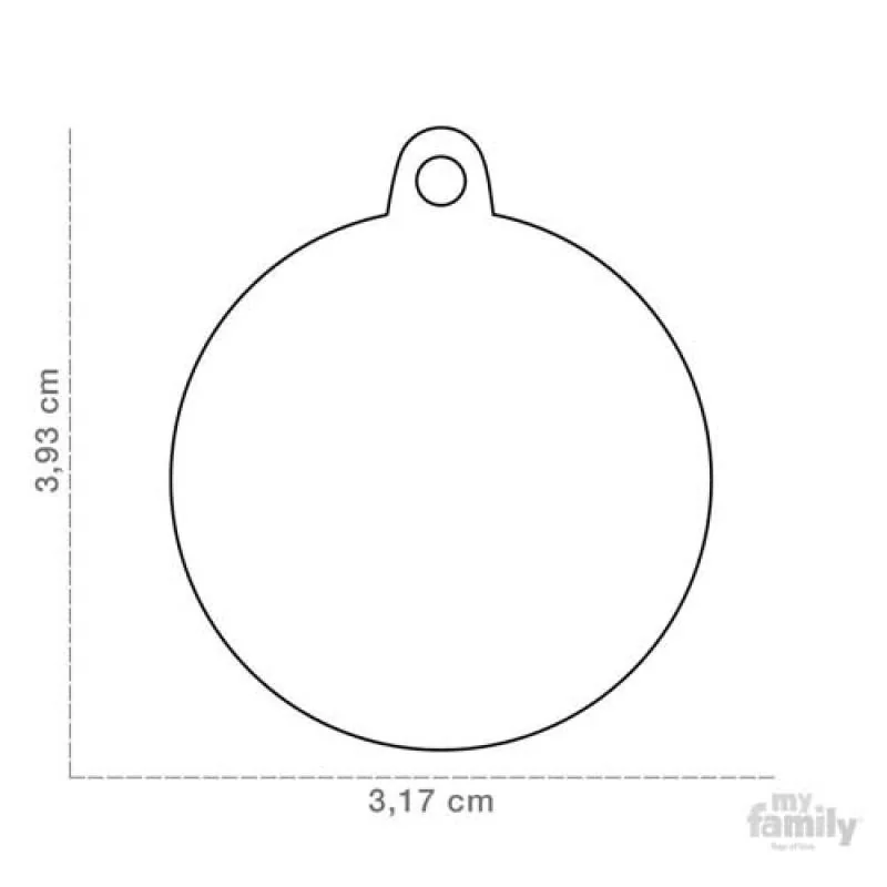 MF RED BIG CIRCLE PAW 3,93x3,17 cm gravírovateľný prívesok