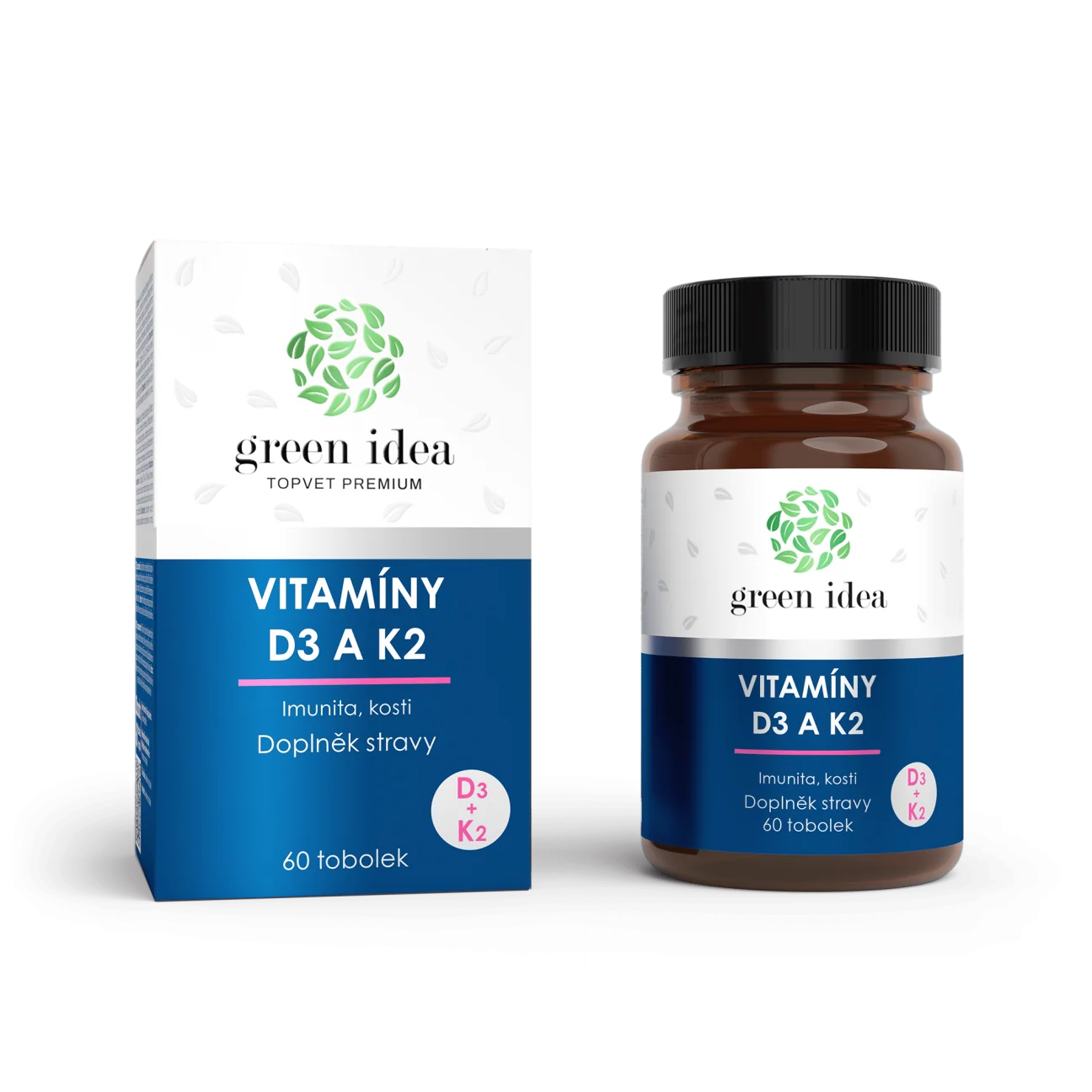 VITAMÍNY D3 a K2 - 60 kapsúl - Green idea