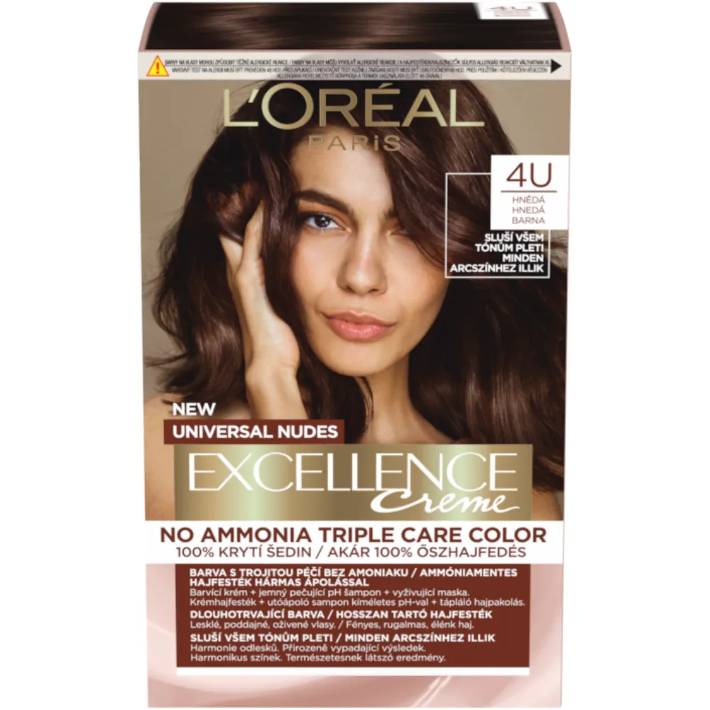 L'Oréal Paris Excellence Creme Universal Nudes permanentná farba na vlasy 4U Hnedá