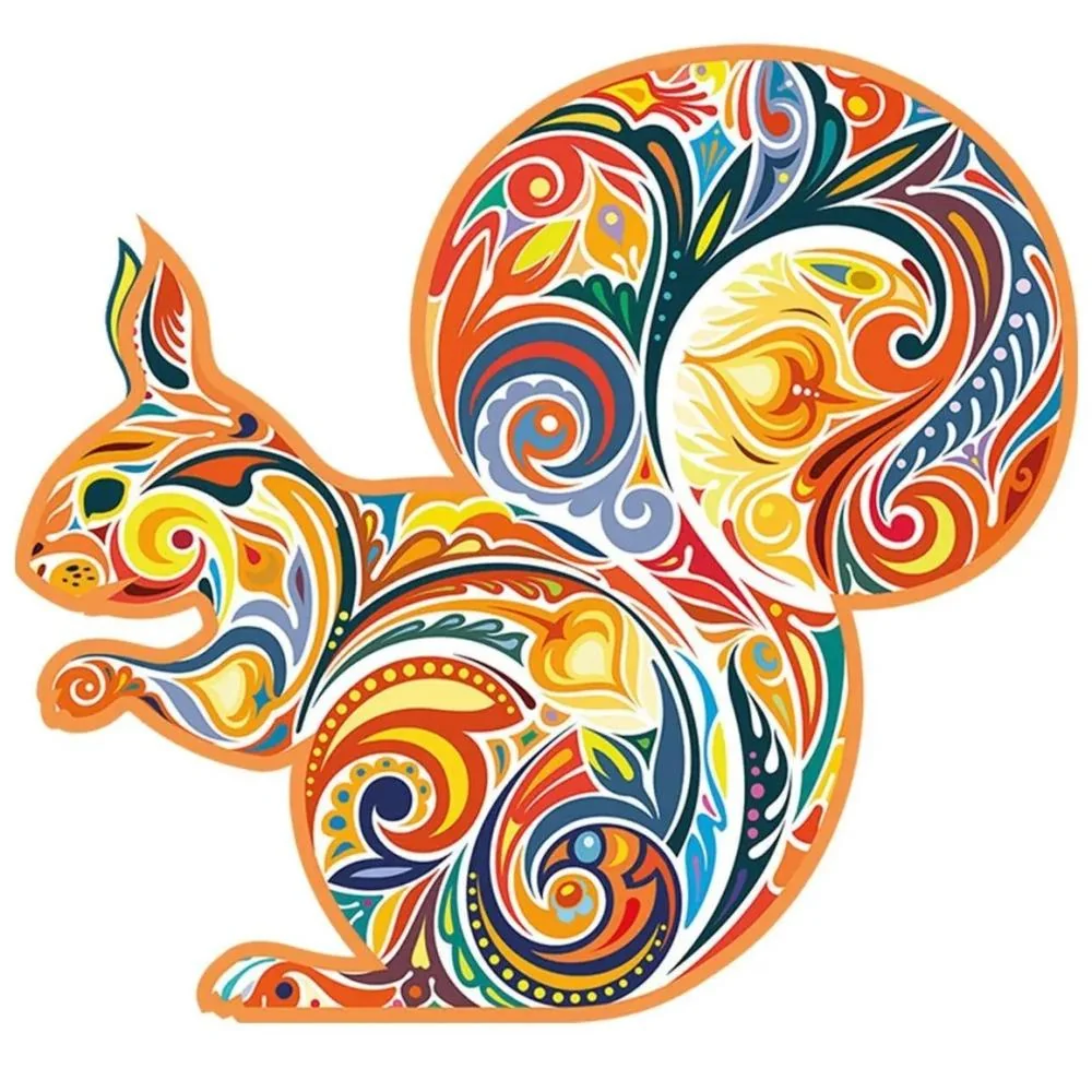 Drevené puzzle Squirrel 173 dielikov, veľkosť M