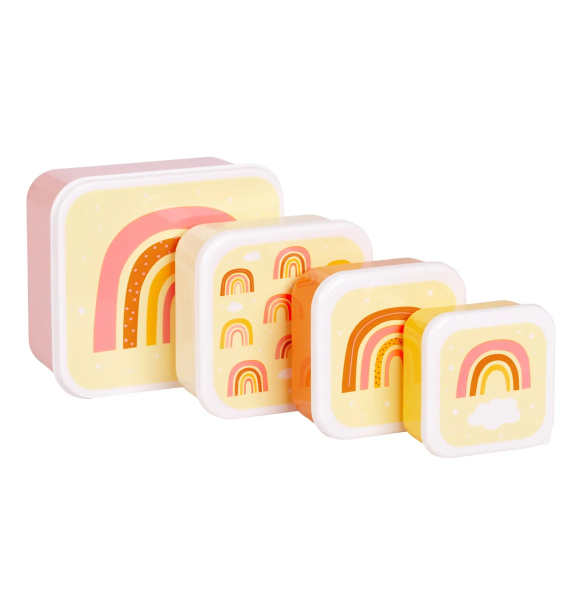 A Little Lovely Company - súprava štyroch desiatových škatuliek - dúha