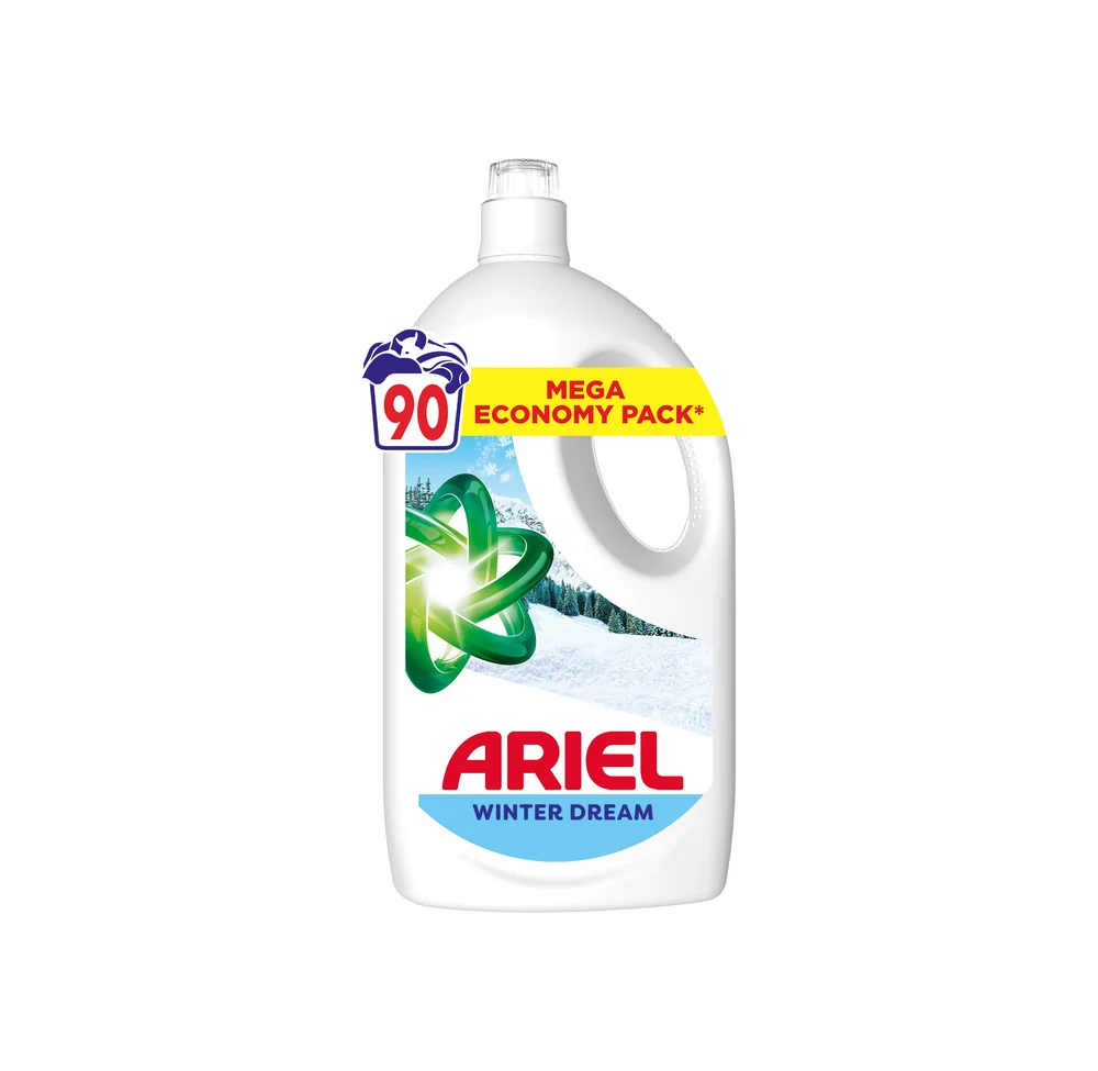 Ariel, Tekutý prací prostriedok, 90 praní, Winter Dream, s nádychom sviežej vône Lenor 4050 ml