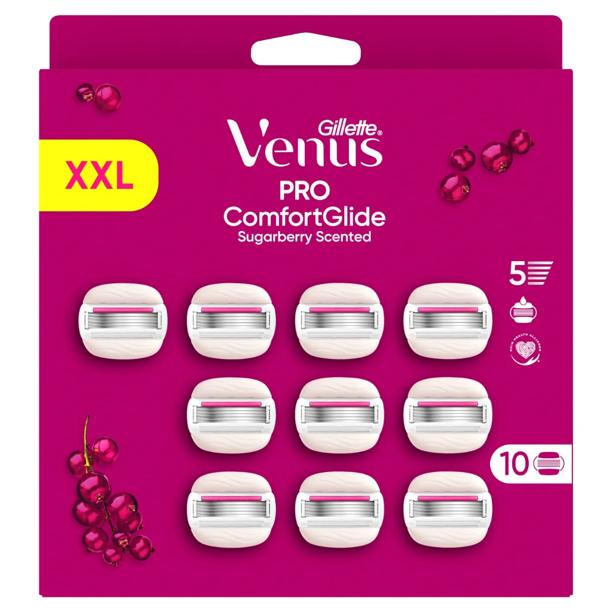 Gillette Venus Pro ComfortGlide Sugarberry holiace hlavice, 10 ks 10 ks