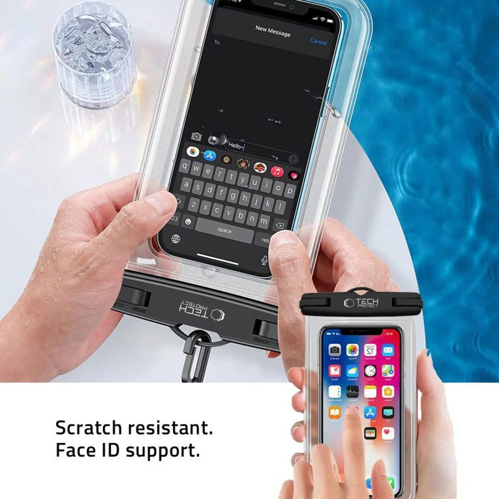 Tech-Protect UWC7 vodotesné puzdro na mobil 6.9'' čierne/oranžové