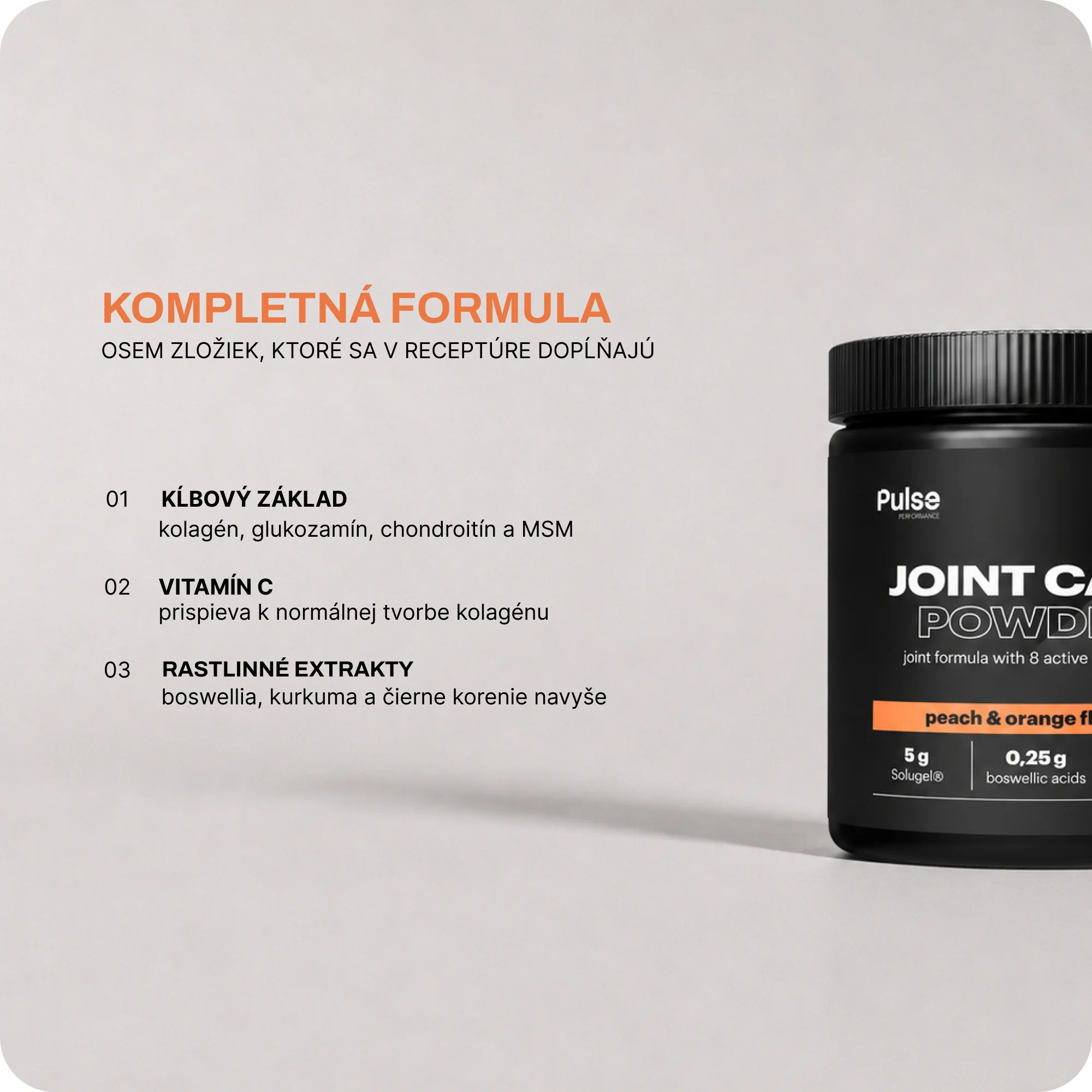 Pulse Joint Care Powder broskyňa-pomaranč 266 g