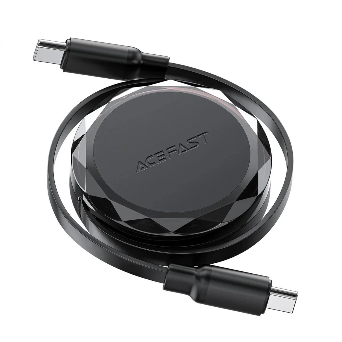Sťahovací USB-C na USB-C kábel 60 W - 0,8 m - Čierna