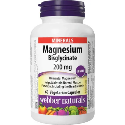 WEBBER NATURALS Magnesium Bisglycinate 200 mg 1×60 cps, výživový doplnok
