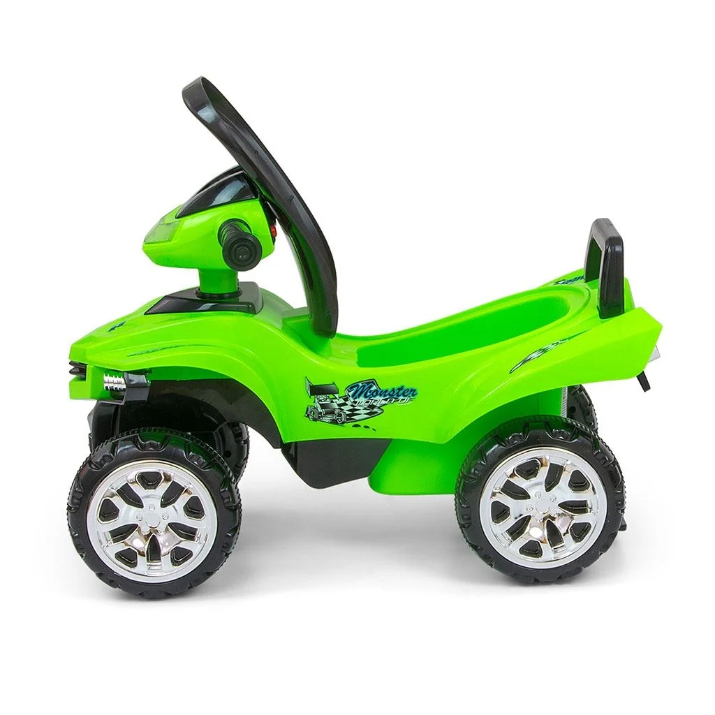 Detské odrážadlo so zvukom Štvorkolka Milly Mally Monster Green ,