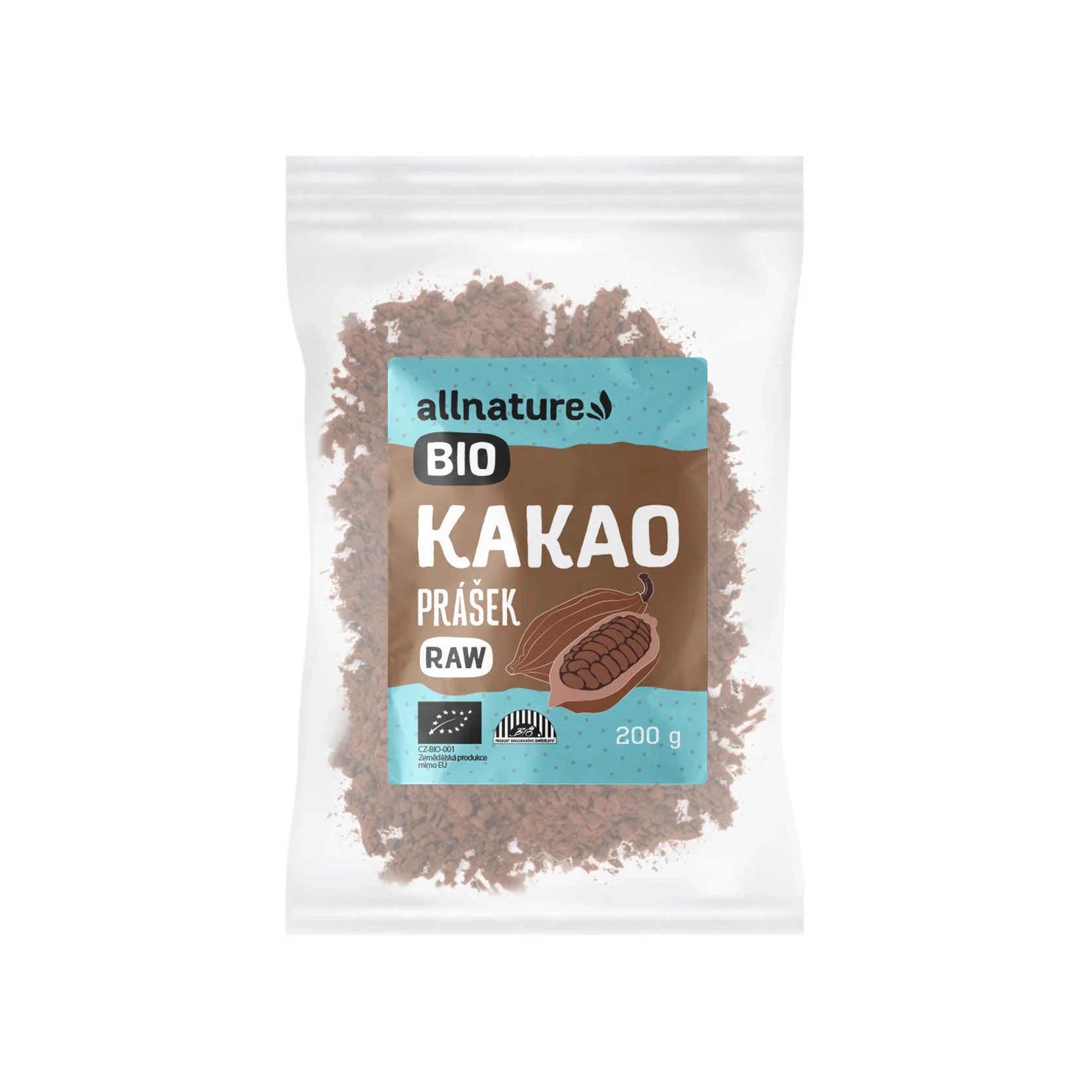 Allnature Kakaový Prášok Bio Raw 200g 1×200 g, raw kakaový prášok