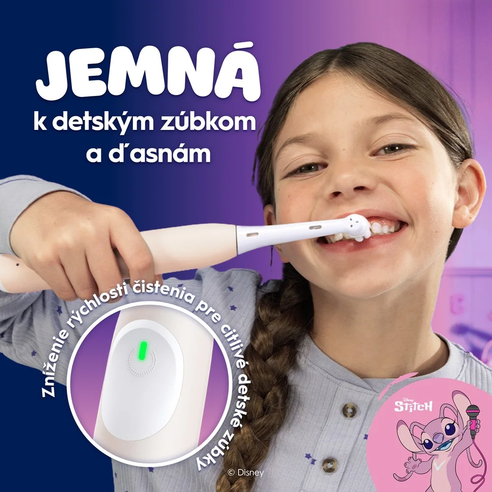 Oral-B iO Kids Disney Angel Lilo & Stitch elektrická zubná kefka pre deti od 6 rokov, cestovné puzdro 1 ks