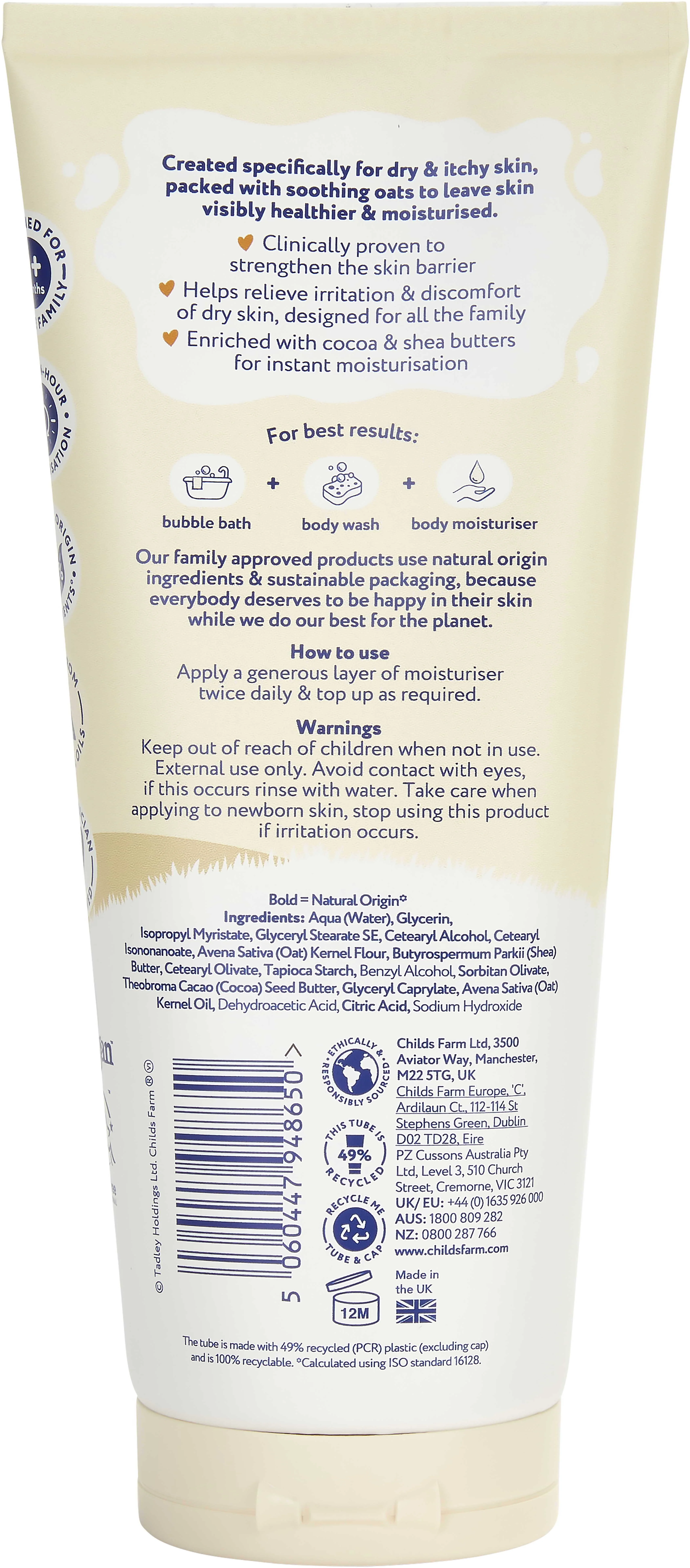 Childs Farm Oat Derma Telové mlieko bez parfumácie 200 ml