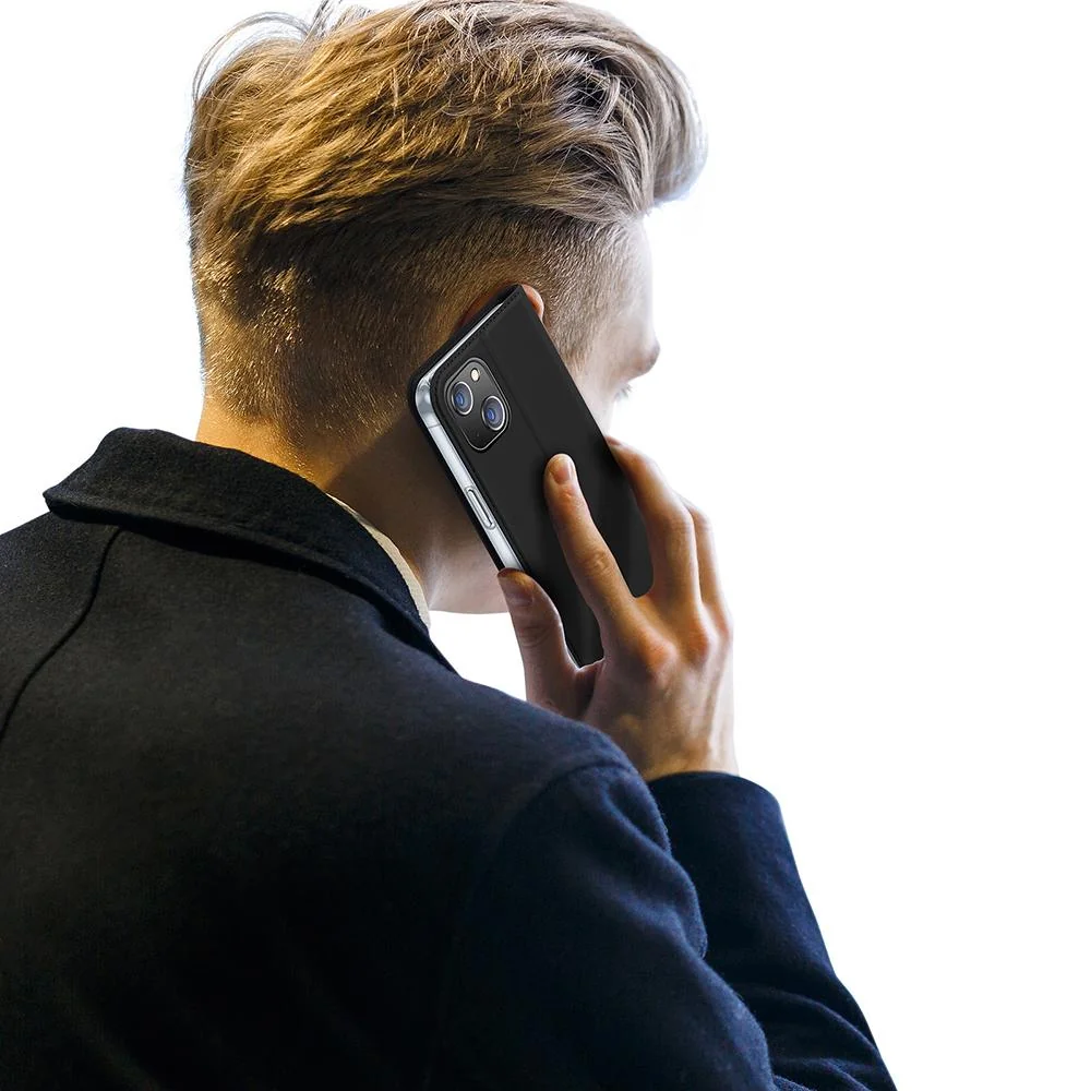 Knižkové puzdro Skin Pro pre iPhone 15 - Čierna Elegantná ochrana s TPU krytom