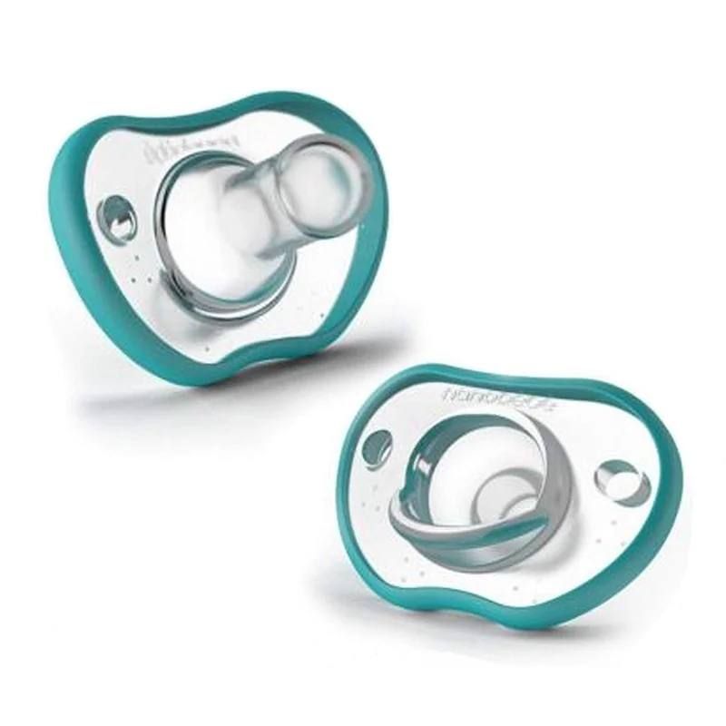 Nanobébé Flexy silikónový upokojujúci cumlík 3m+, tyrkysový, 2 ks, NABE-4011212