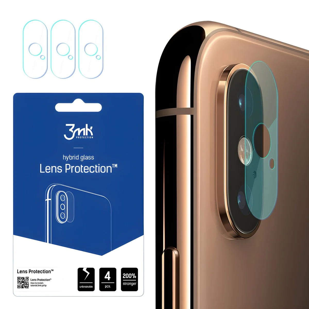 Sklo na kameru 3mk pre iPhone XS Max - Transparentná