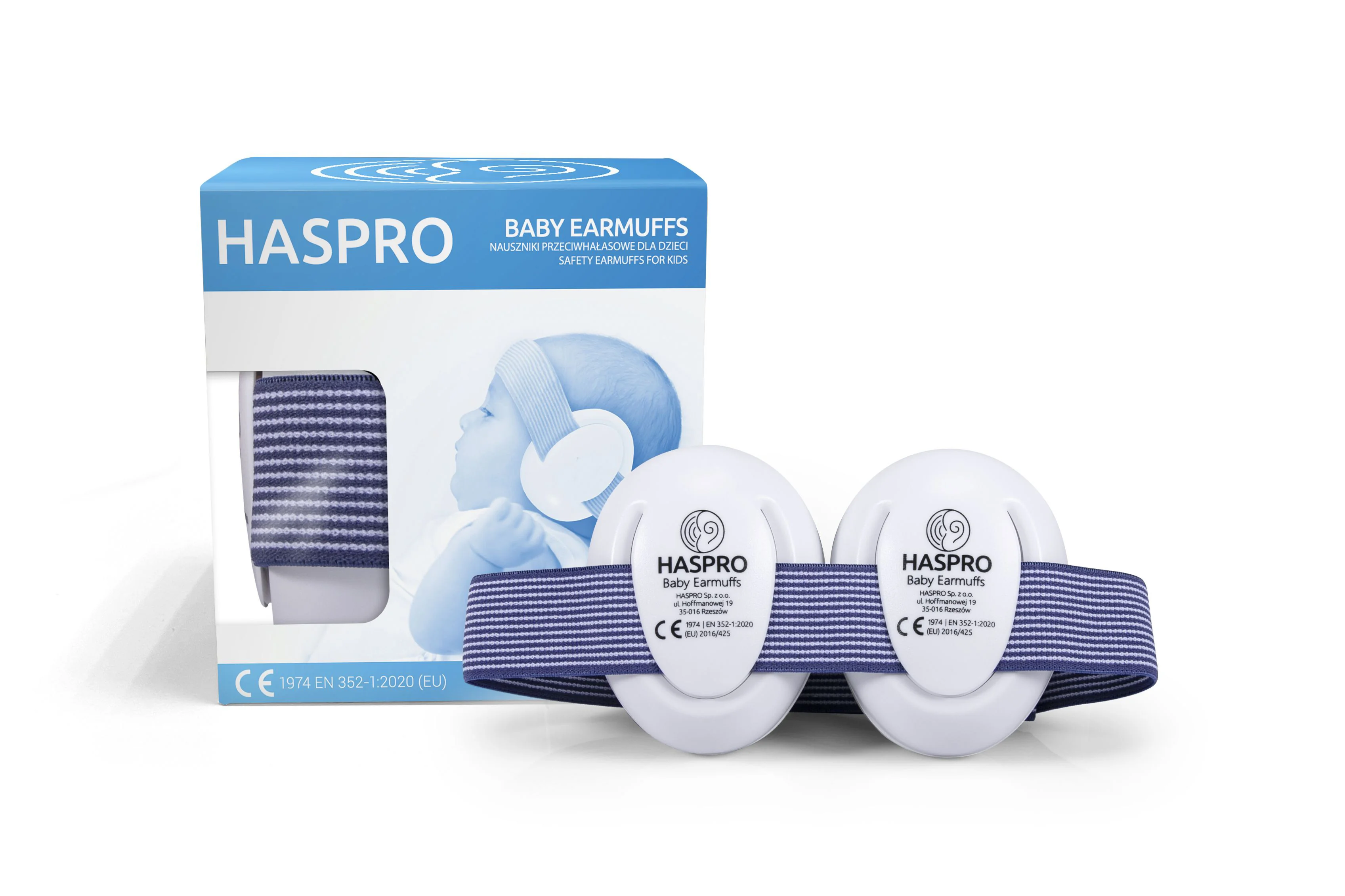 HASPRO Baby chrániče sluchu pre dojčatá 0m+, modrá