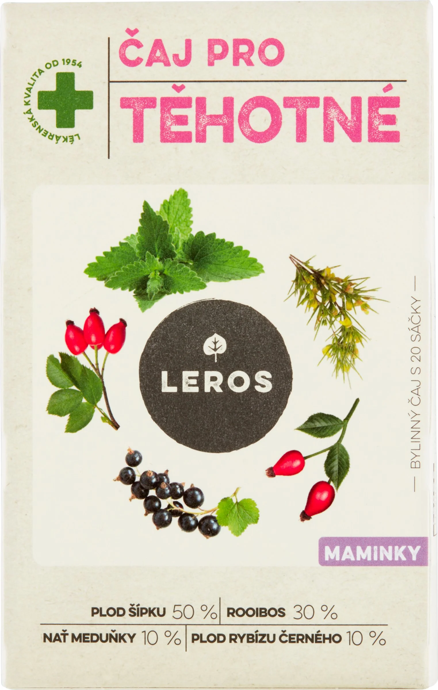 LEROS ČAJ PRE TEHOTNÉ MAMIČKY 20×2 g, bylinný čaj pre tehotné mamičky