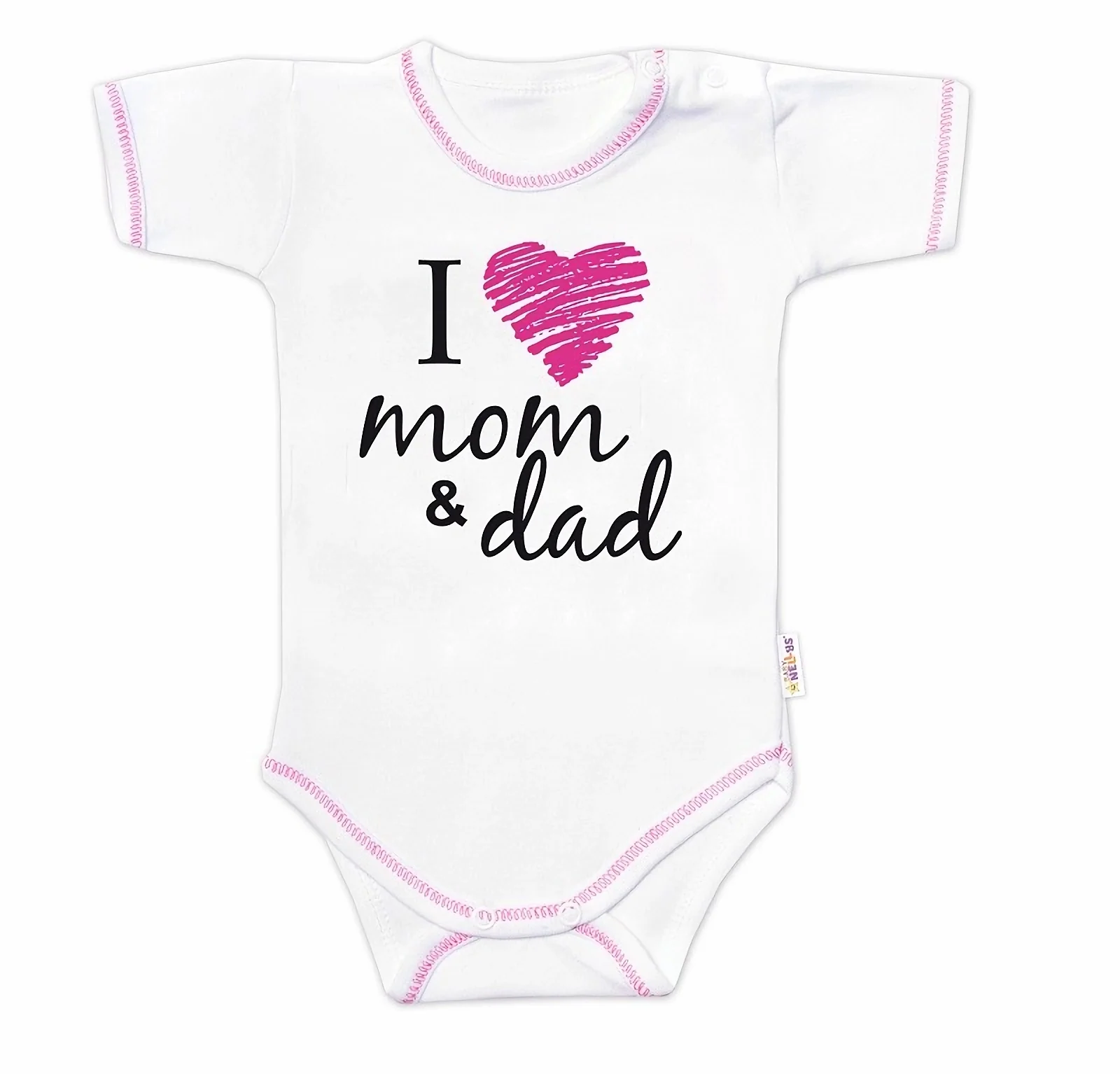 Body krátky rukáv Baby Nellys, I love mom & dad, dievča, veľ. 80