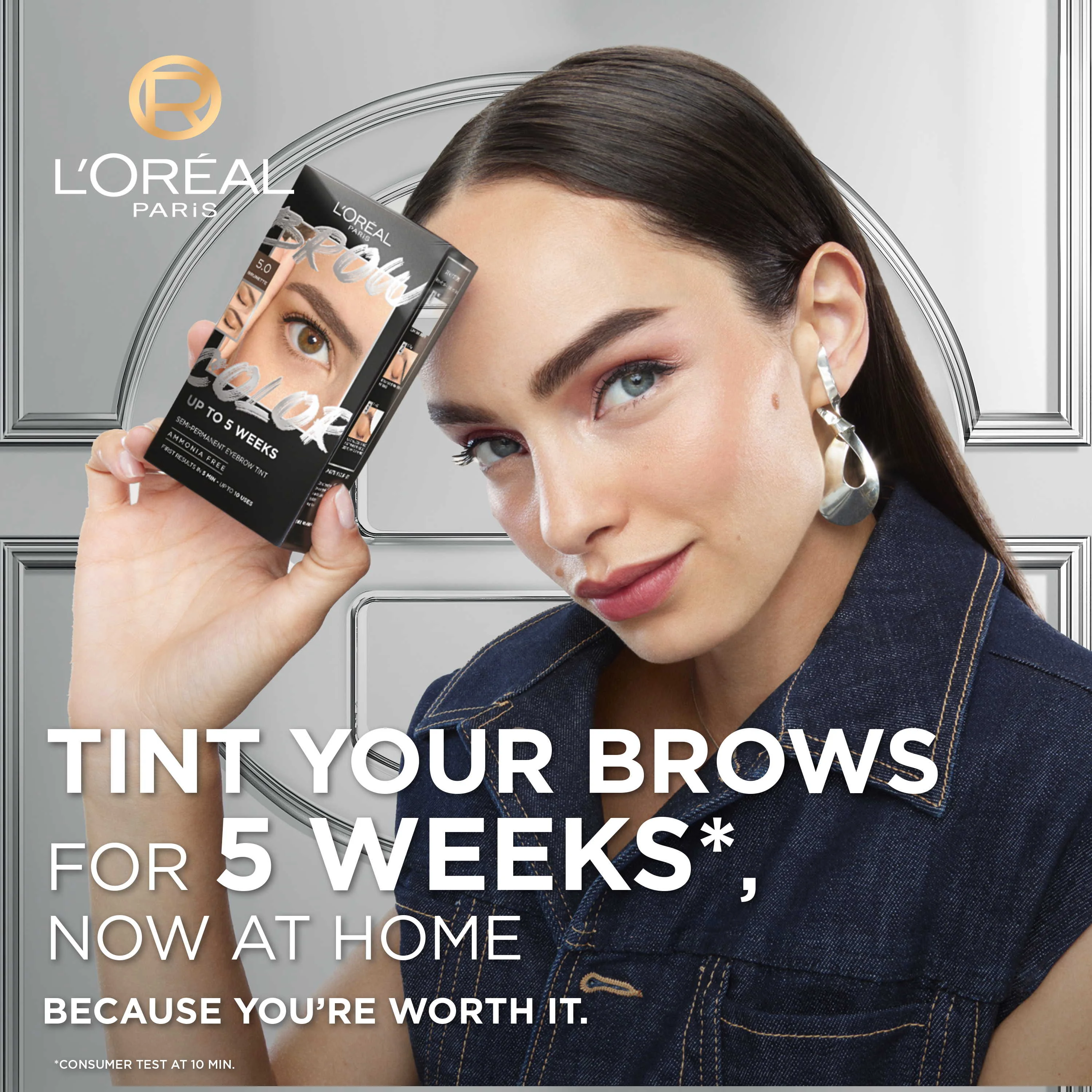 L'Oréal Paris Brow Color 3.0 Dark Brunette semi-permanentná farba na obočie 1×1 ks, farba na obočie